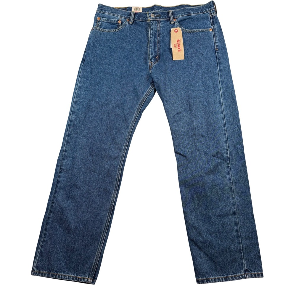 NEW Levis 505 Regular Fit Jeans Mens 38x30 Blue Straight Leg Denim - Picture 2 of 9
